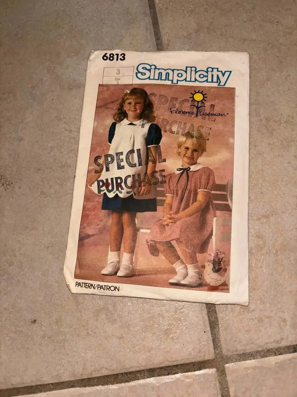 GIRLS CHILD SIMPLICITY 6813 Sewing Pattern PINAFORE APPLIQUES DRESS SIZE 6